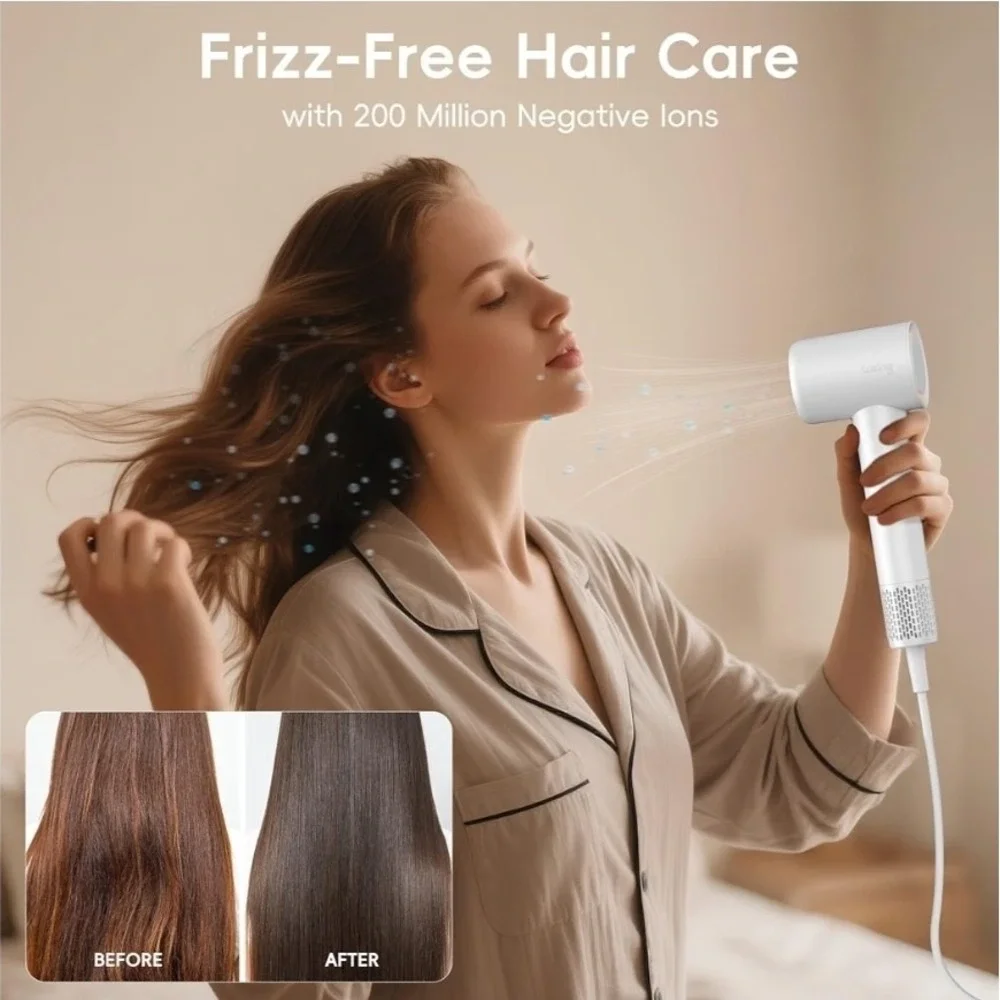 New TurboLux Ionic 200 Million Negative Ions 1500W Fast-Drying Hair Dryer